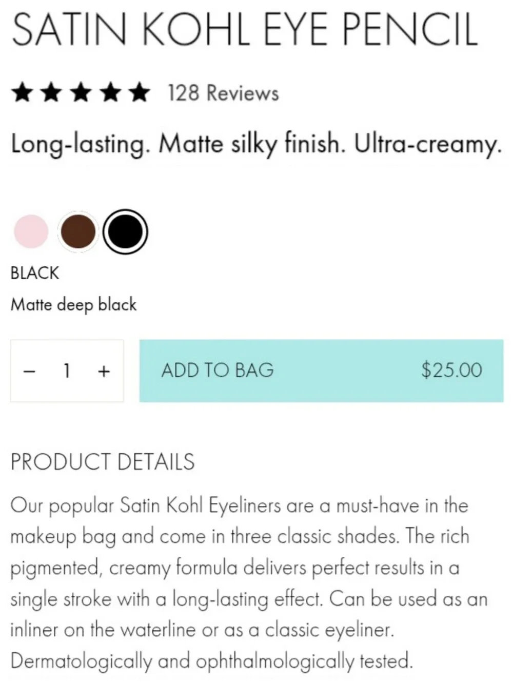 🎉2•$20/3•$28🎉 SWEED Satin Kohl Eye Pencil Eyeliner In Black